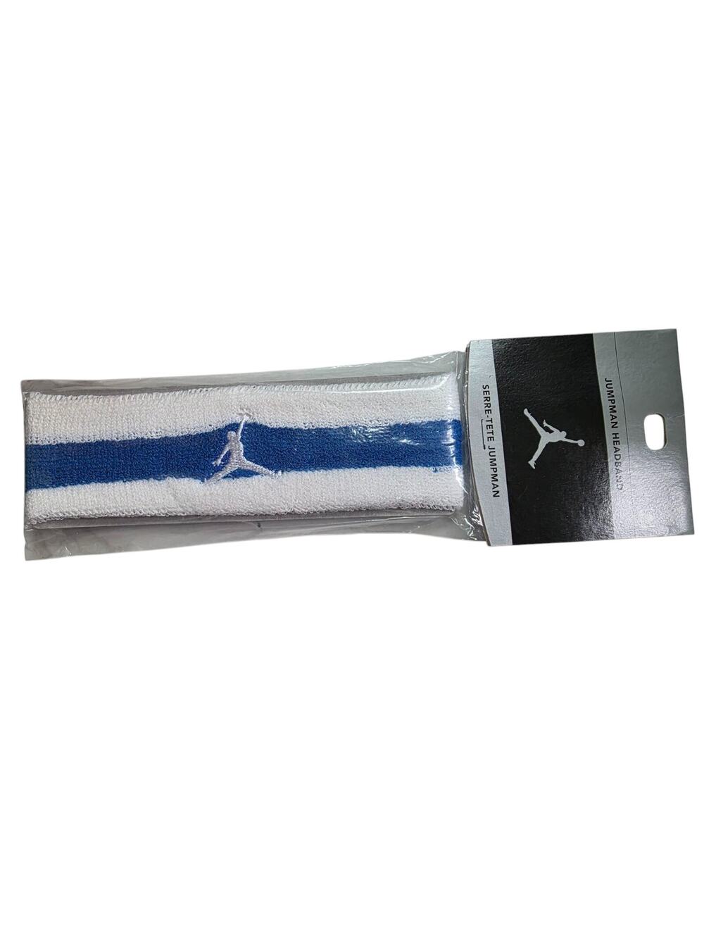 Vintage Jordan Jumpman Blue Black Colorblock Terry Men's Headband One Size NEW